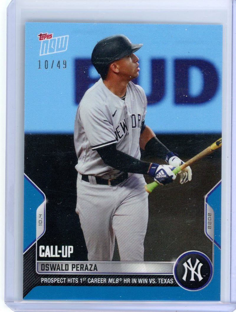 Oswald Peraza 2022 Topps NOW Call-Up blue 