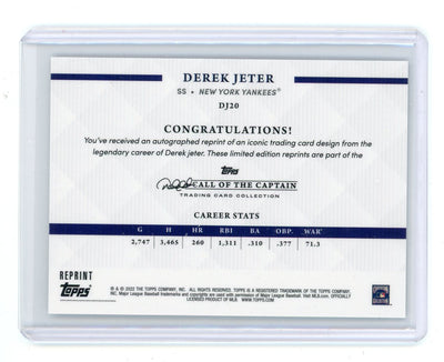 Derek Jeter 2022 Topps Call of the Captain reprint foil #DJ20