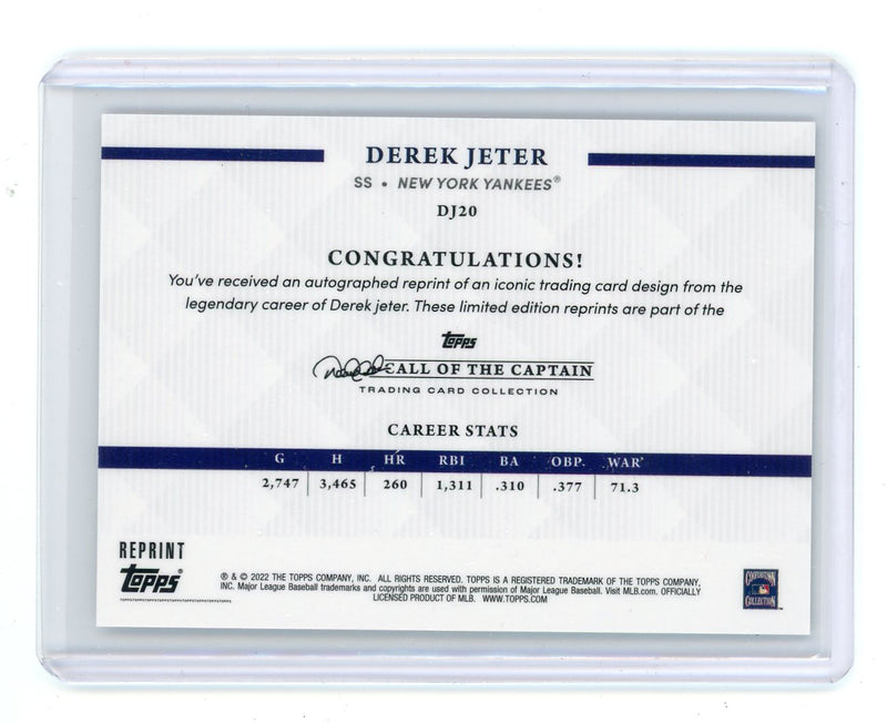 Derek Jeter 2022 Topps Call of the Captain reprint foil 