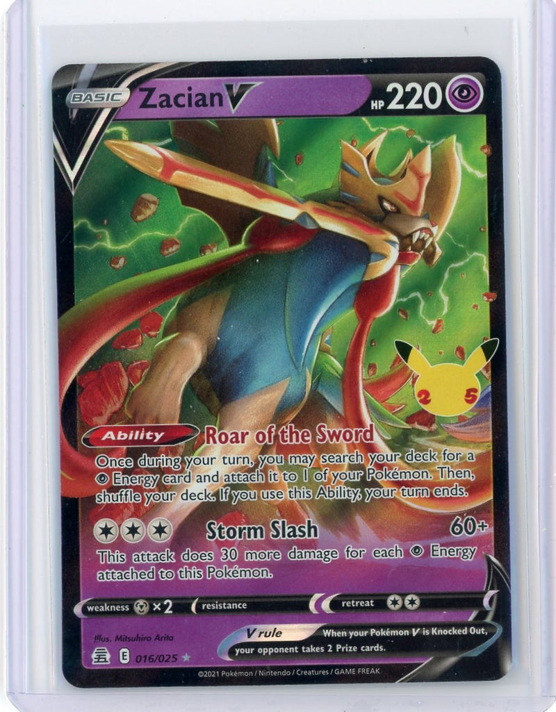 Zacian V 2021 Pokémon Celebrations rare holo 016/025