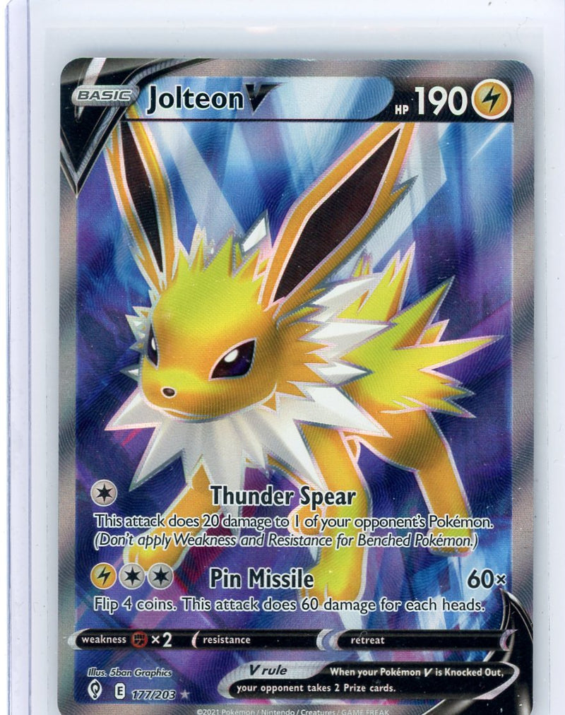 Jolteon V 2021 Pokémon rare holo 177/203