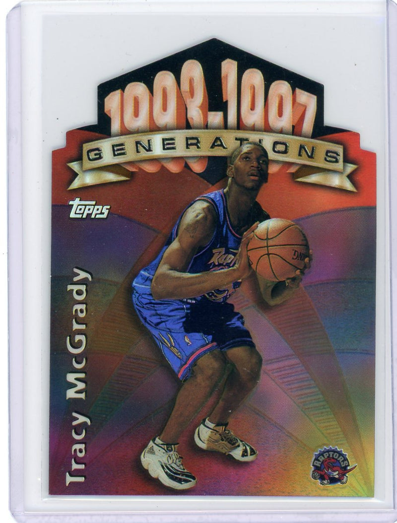 Tracy McGrady 1997 Topps Refractor "Generations" die-cut 