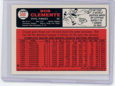 Roberto "Bob" Clemente 1997 Topps Finest Refractor 1966 Topps Commemorative Reprint #12 of 19
