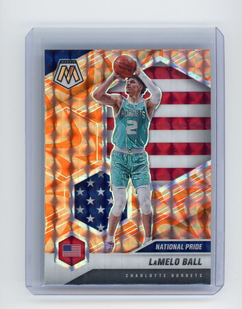 LaMelo Ball 2020-21 Panini Mosaic National Pride orange reactive mosaic prizm