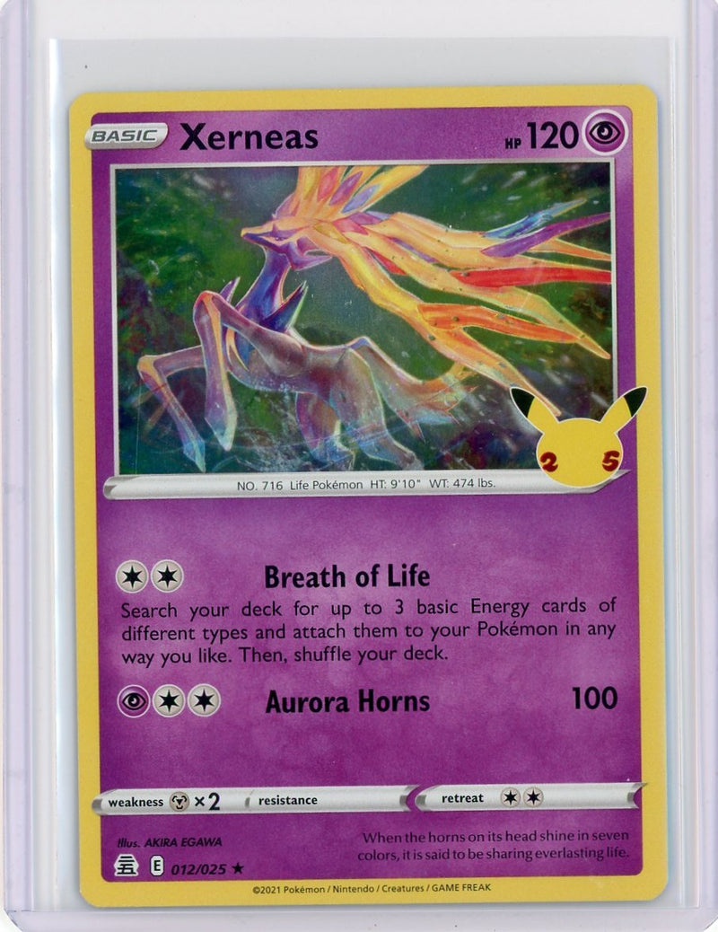 Xerneas 2021 Pokémon Celebrations rare holo 012/025