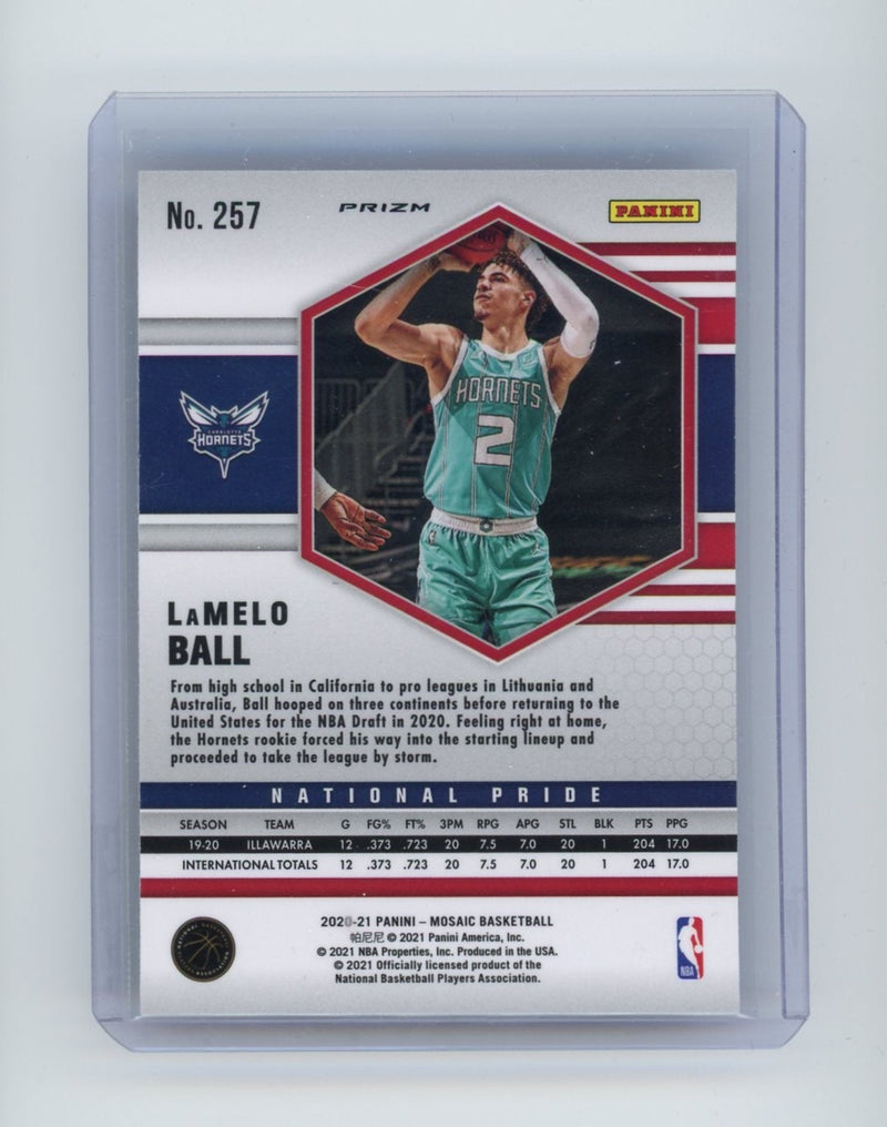 LaMelo Ball 2020-21 Panini Mosaic National Pride orange reactive mosaic prizm