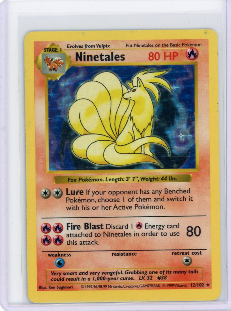 Shadowless Ninetales 1999 Pokémon rare holo 12/102