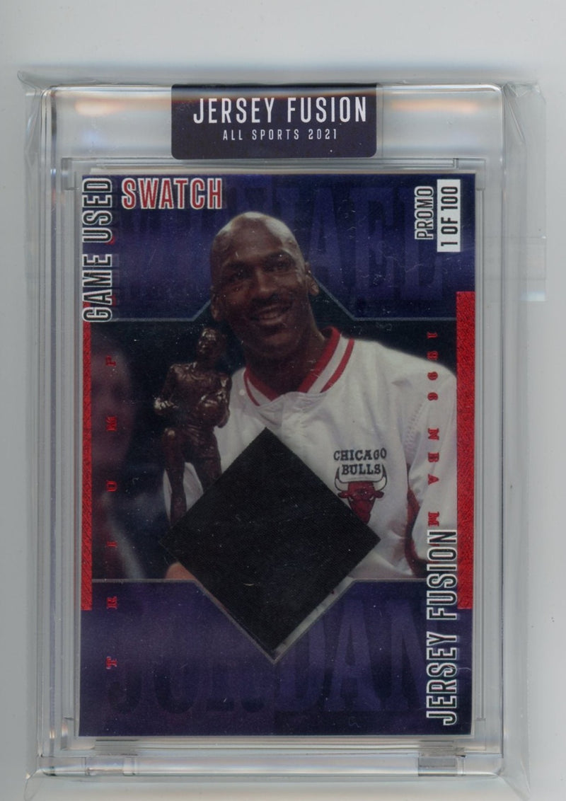 Michael Jordan 2021 Jersey Fusion game-used swatch promo /100