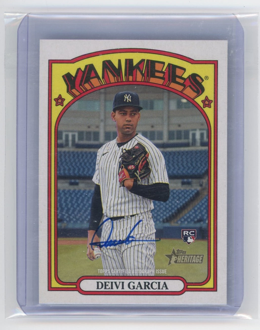 2021 Topps Heritage Deivi Garcia rookie card auto #RDA-DG