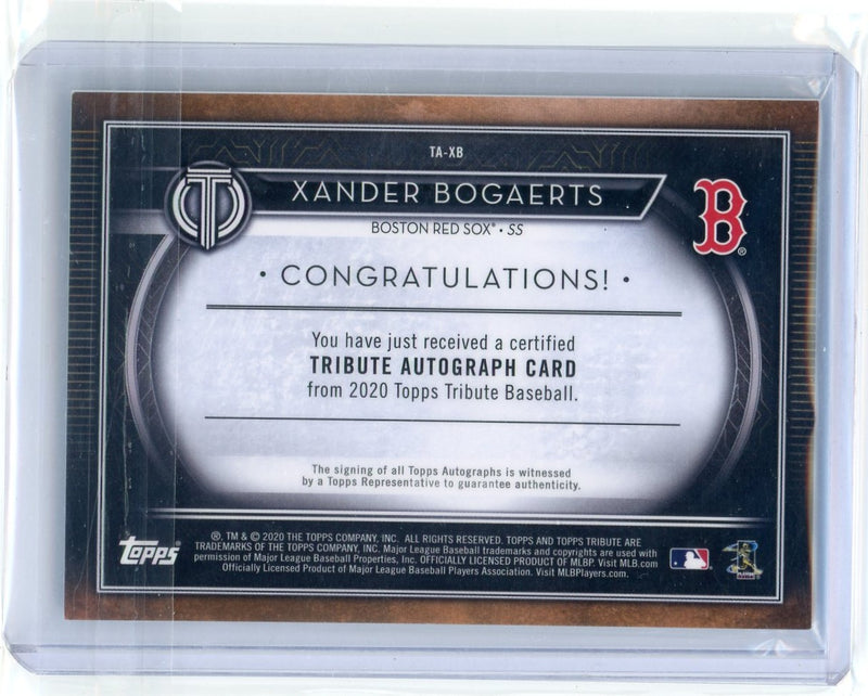 2020 Topps Tribute Xander Bogaerts Autograph 30/50 Boston Red Sox