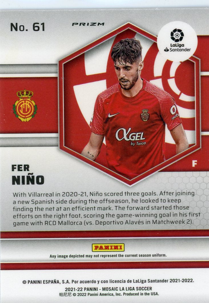 2021 Panini Mosaic Fer Nino Rookie Card No.61