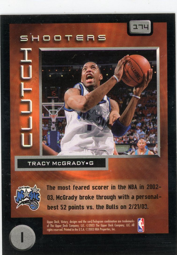 Tracy McGrady 2003 Upper Deck Victory Clutch Shooters #174