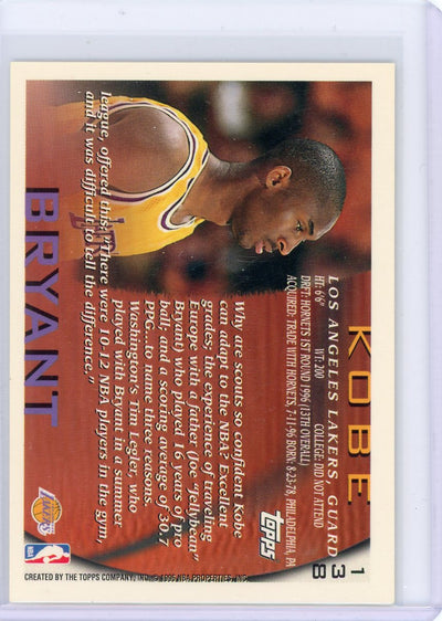 Kobe Bryant 1996-97 Topps RC #138