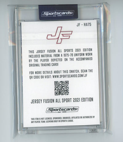 Hank Aaron 2021 Jersey Fusion game-used swatch promo #'d /100