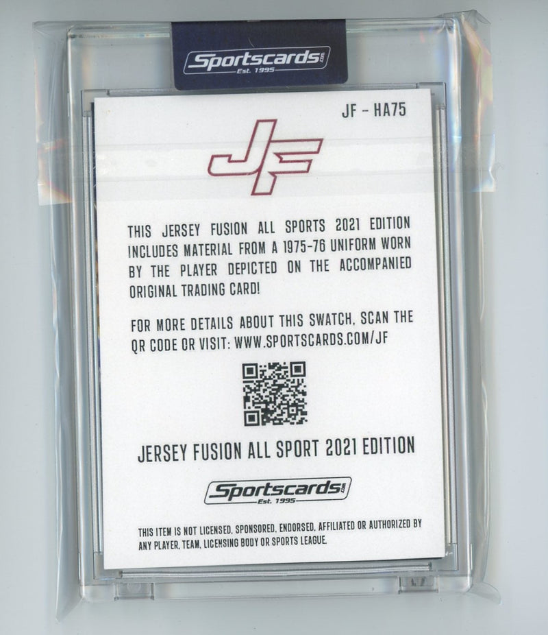 Hank Aaron 2021 Jersey Fusion game-used swatch promo 