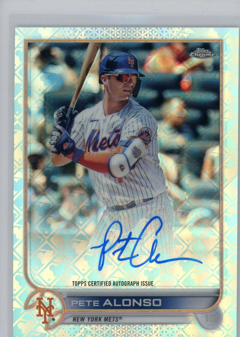 Pete Alonso 2022 Topps Chrome Logofractor autograph