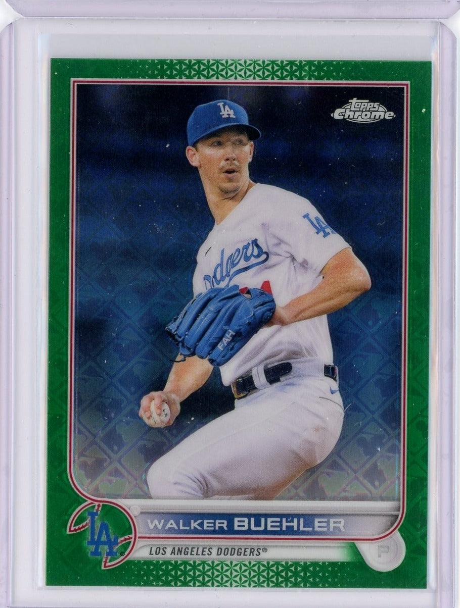 Walker Buehler 2022 Topps Chrome Logofractor green refractor #'d 42/99