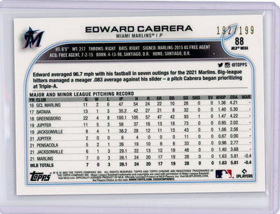 Edward Cabrera 2022 Topps Chrome Logofractor pink refractor rookie card #'d 192/199