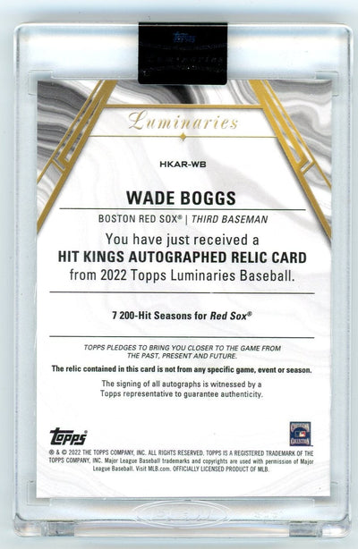 Wade Boggs 2022 Topps Luminaries Bat Relic/Autograph #'d 01/15