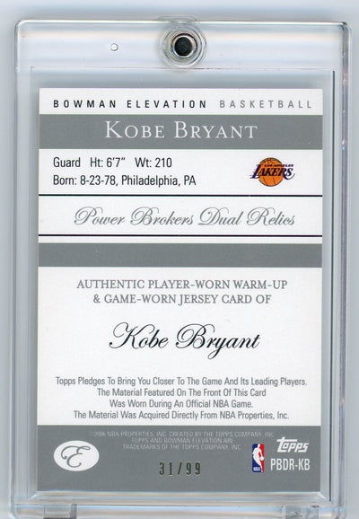 Kobe Bryant  Bowman Elevation Powerbrokers Dual Relic 31/99 #PBDR-KB