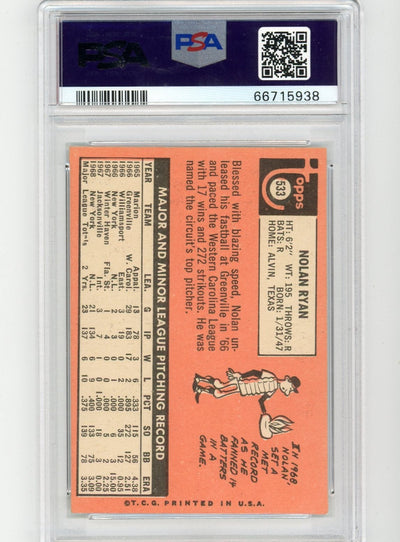 Nolan Ryan 1969 Topps PSA 6 rookie card