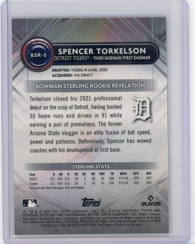 Spencer Torkelson 2022 Bowman Sterling Red Refractor rookie card #'d 2/5