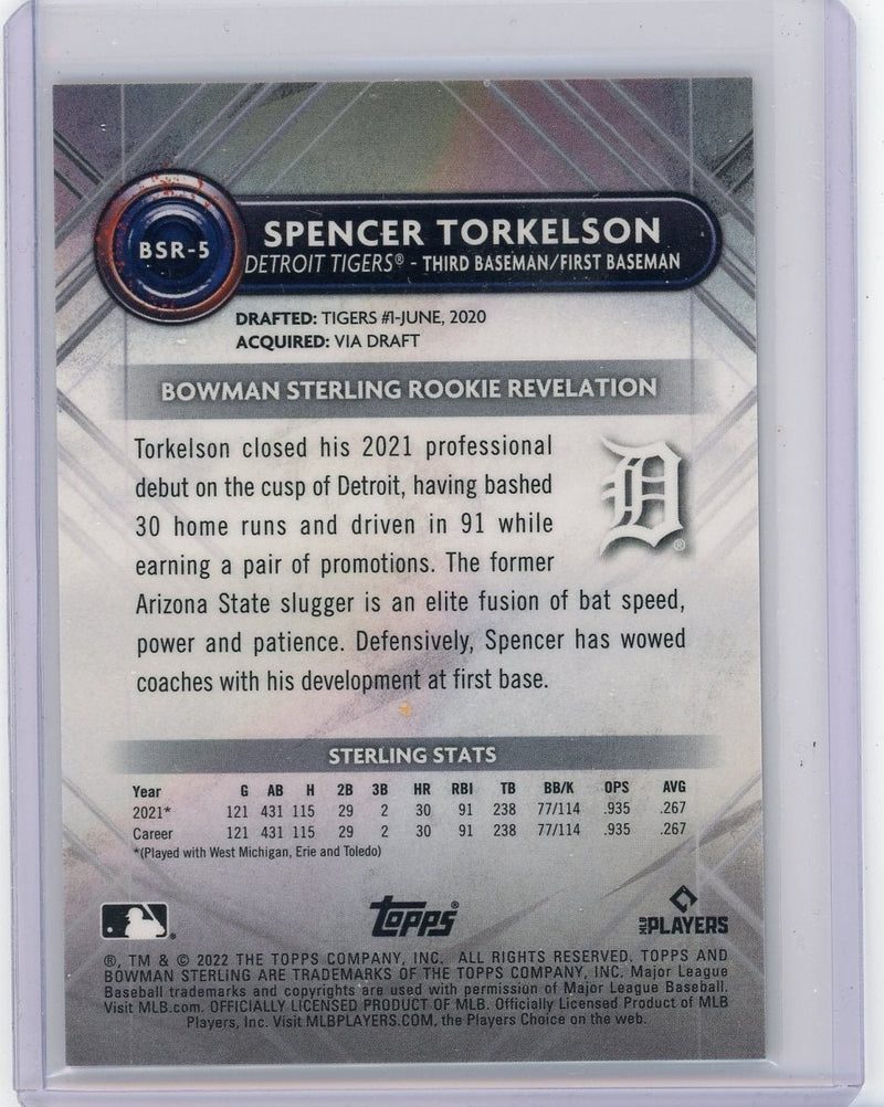 Spencer Torkelson 2022 Bowman Sterling Red Refractor rookie card 