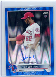 Oliver Ortega 2022 Topps Chrome Blue Lava Refractor autograph rookie card #'d 026/150
