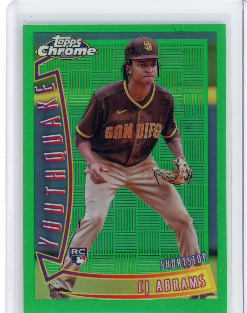 CJ Abrams 2022 Topps Chrome Sonic Youthquake green refractor rookie card 