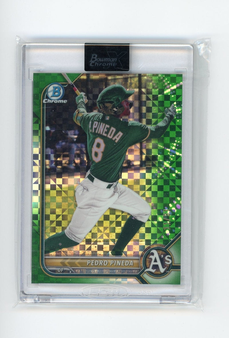 Pedro Pineda 2022 Bowman Chrome X Green X-Fractor 