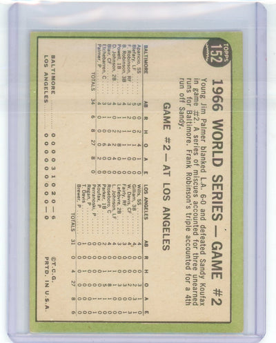 Jim Palmer Blanks Dodgers WS Gm. 2 1967 Topps #152