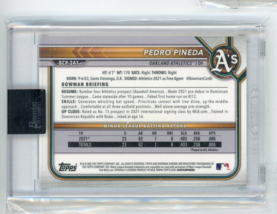 Pedro Pineda 2022 Bowman Chrome X Green X-Fractor #'d 11/31