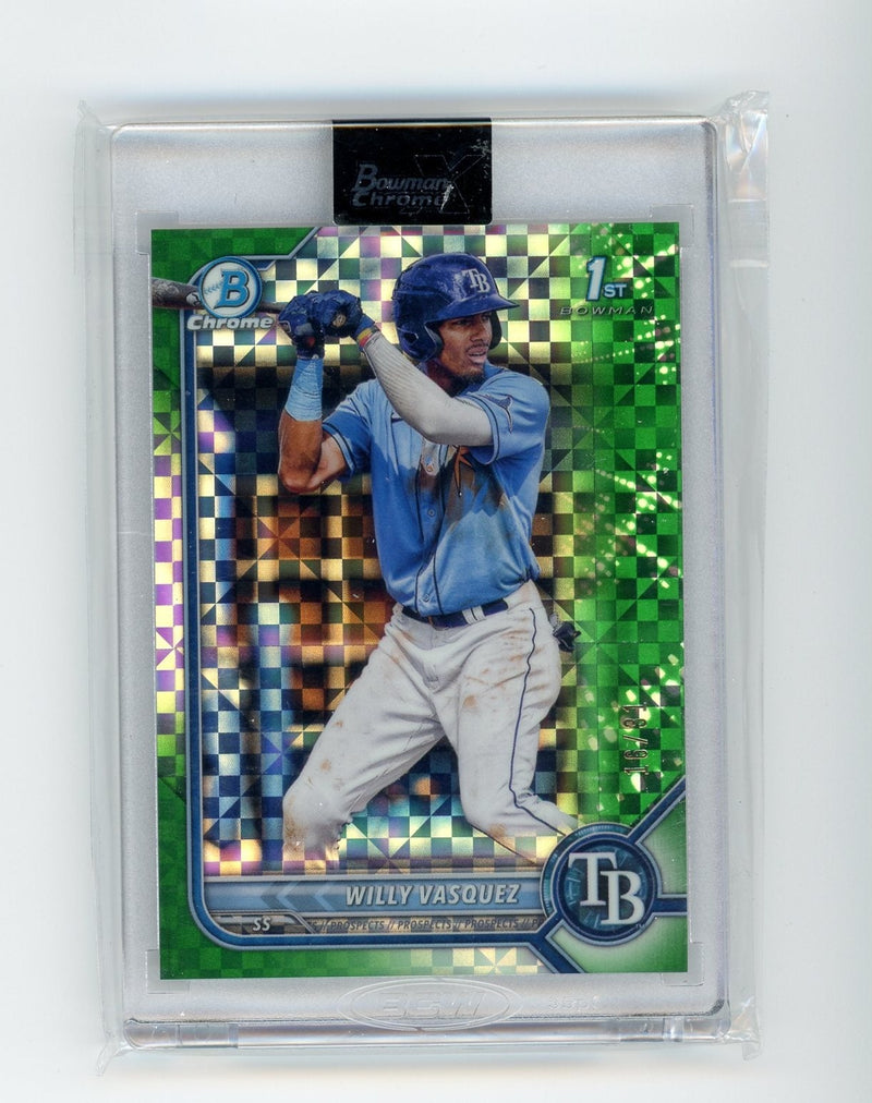 Will Vasquez 2022 1st Bowman Chrome X Green X-Fractor 