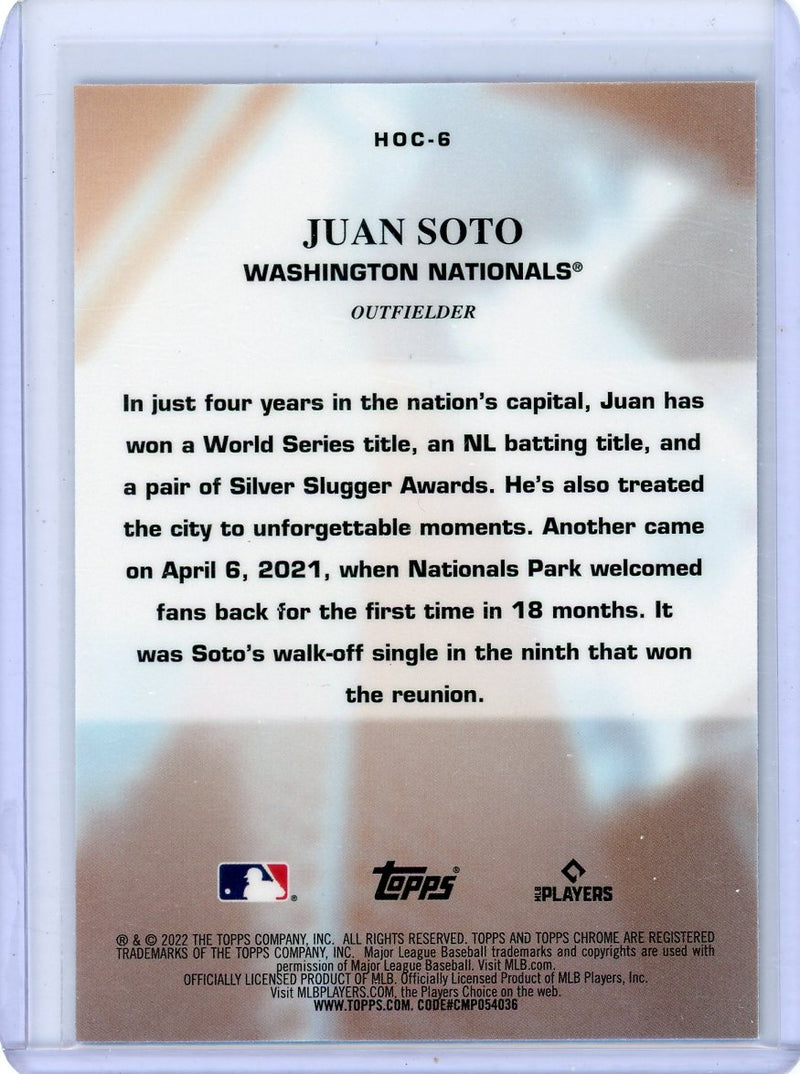 Juan Soto 2022 Topps Chrome Heart of the City 