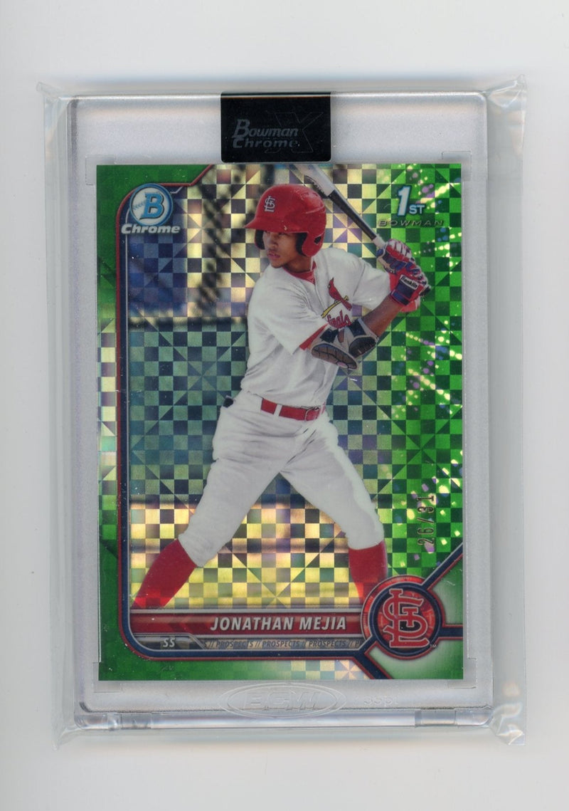 Jonathan Mejia 2022 1st Bowman Chrome X Green X-Fractor 