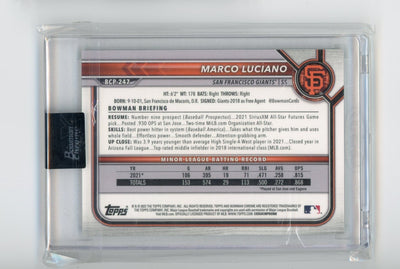 Marco Luciano 2022 Bowman Chrome X Green X-Fractor #'d 27/31