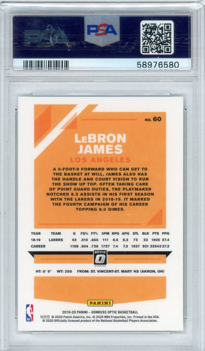 Lebron James 2019 Panini Donruss Optic #60 PSA 9