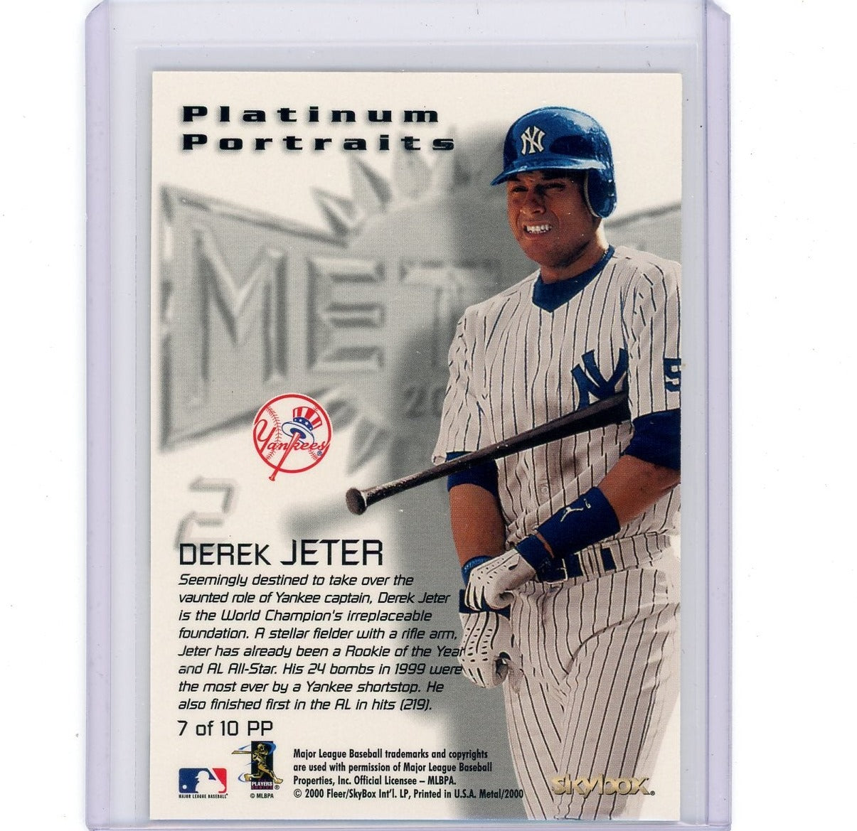 Derek Jeter 2000 Fleer SkyBx Metal Platinum Portraits #7 of 10 – Piece Of  The Game