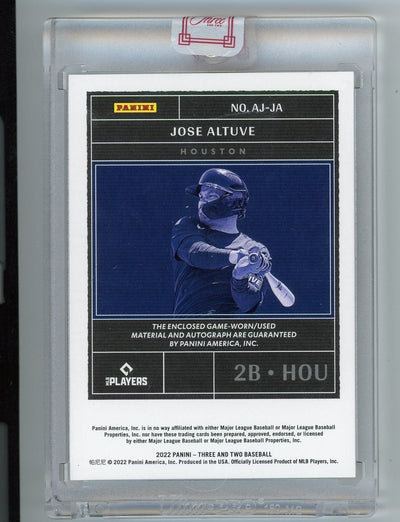 Jose Altuve 2022 Panini Three and Two Autographed Jerseys Bases Loaded #'d 2/3