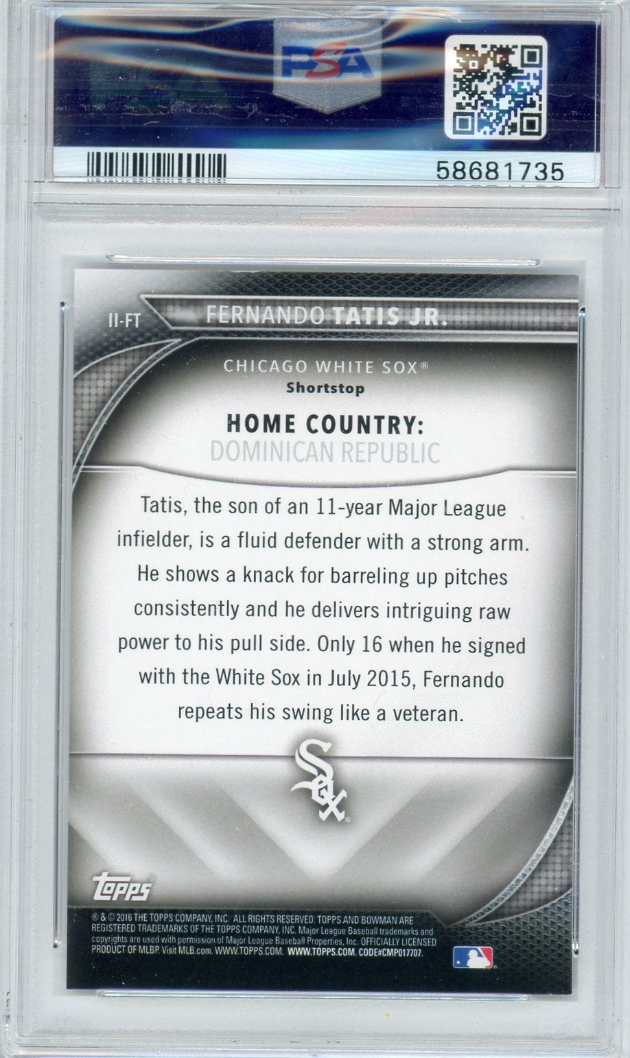 Fernando Tatis 2016 Bowman International Ink PSA 9 #II-FT
