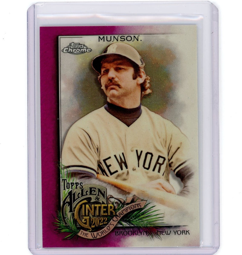 Thurman Munson 2022 Topps Chrome Allen & Ginter fuchsia refractor 