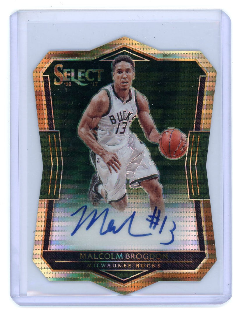 Malcom Brogdon 2016-17 Panini Select Die Cut Rookie Autographs Pulsar rookie 