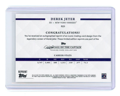 Derek Jeter 2022 Topps Call of the Captain reprint foil #DJ2