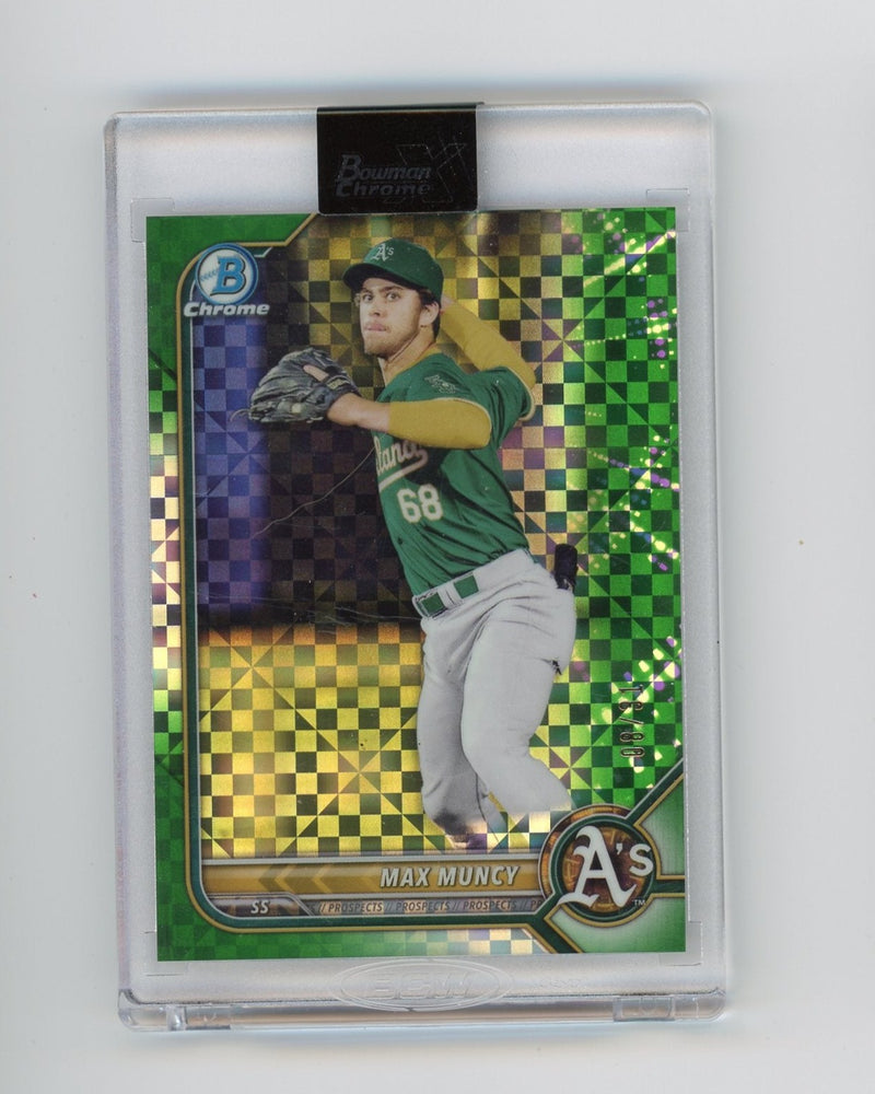 Max Muncy 2022 Bowman Chrome X Green X-Fractor 