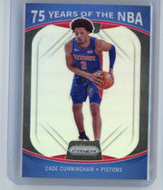 Cade Cunningham 2022 Panini Prizm 75 Years of the NBA Silver Prizm #21