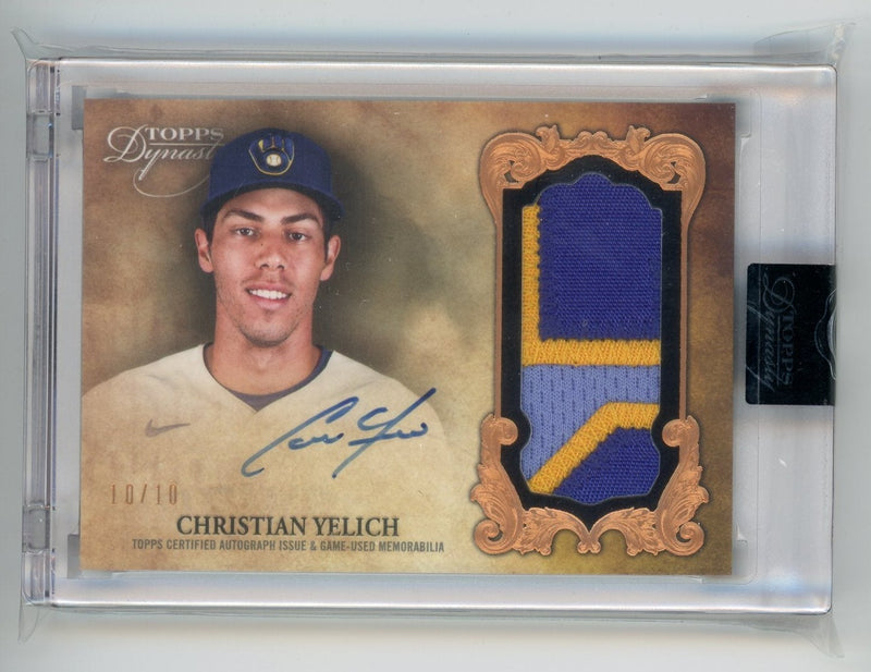 Christian Yelich 2021 Topps Dynasty Patch Auto 10/10