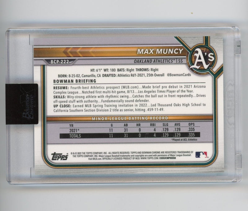 Max Muncy 2022 Bowman Chrome X Green X-Fractor 