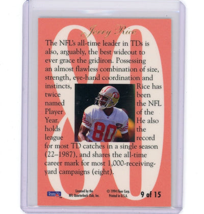 Jerry Rice 1994 Fleer Flair Hot Numbers #9 of 15