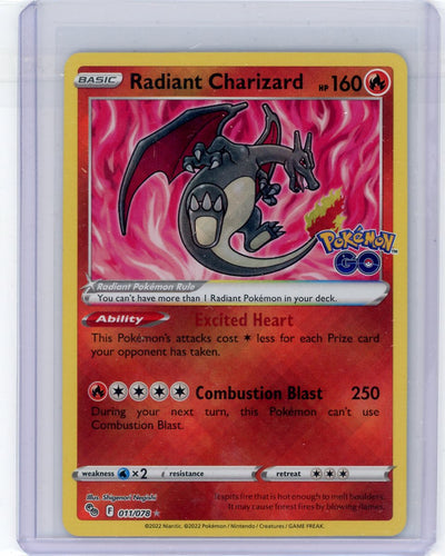 Radiant Charizard 2022 Pokémon GO radiant rare holo 011/078