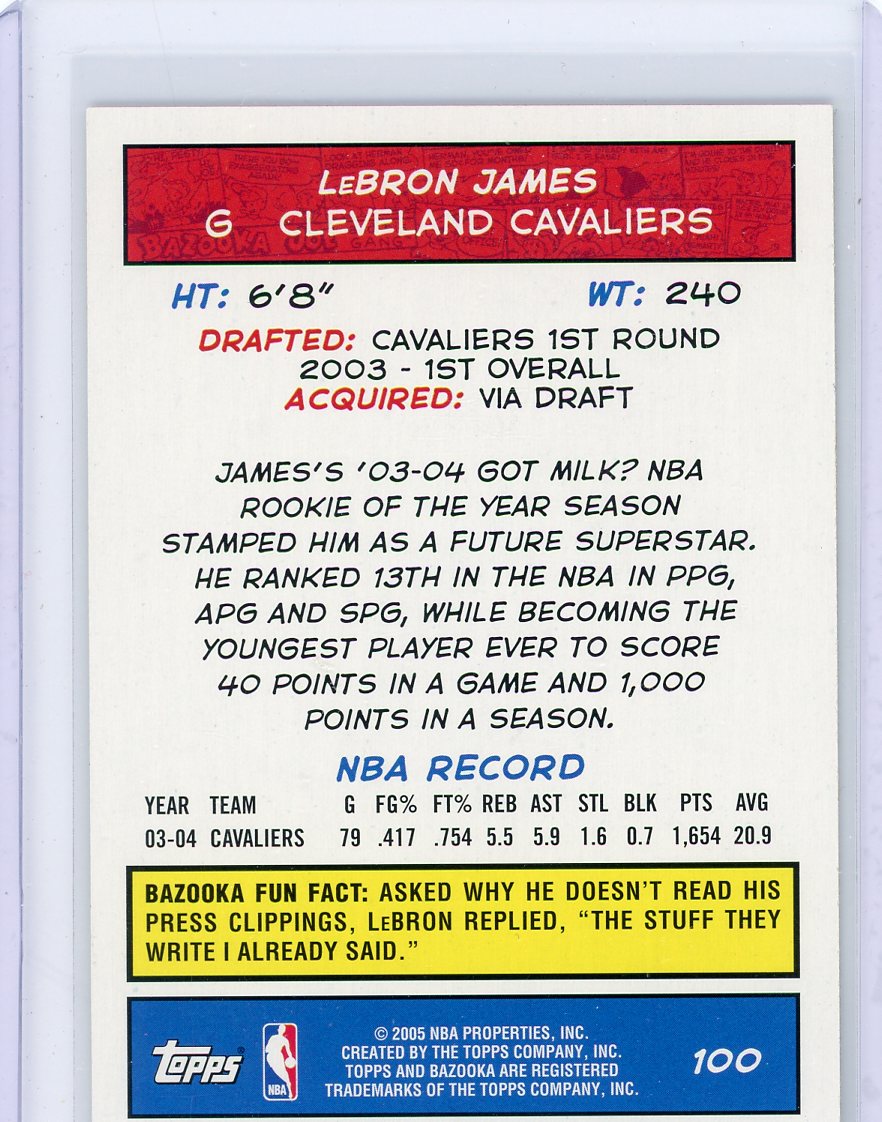 LeBron James 2005 Topps Bazooka #100